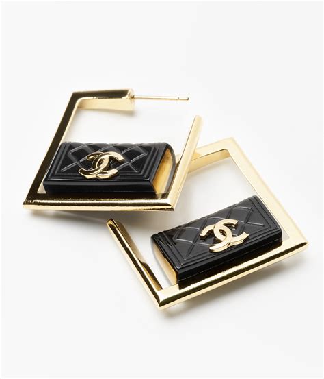 chanel metal and resin gold black